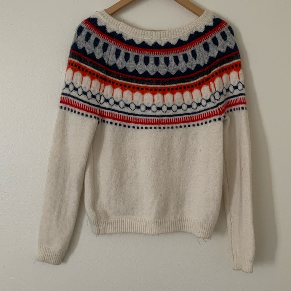 GAP | Red, White & Blue Fair Isle Knitted Cozy Christmas Sweater - Picture 3 of 4